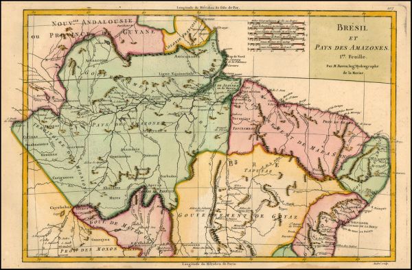 Old map of Brazil (1787)